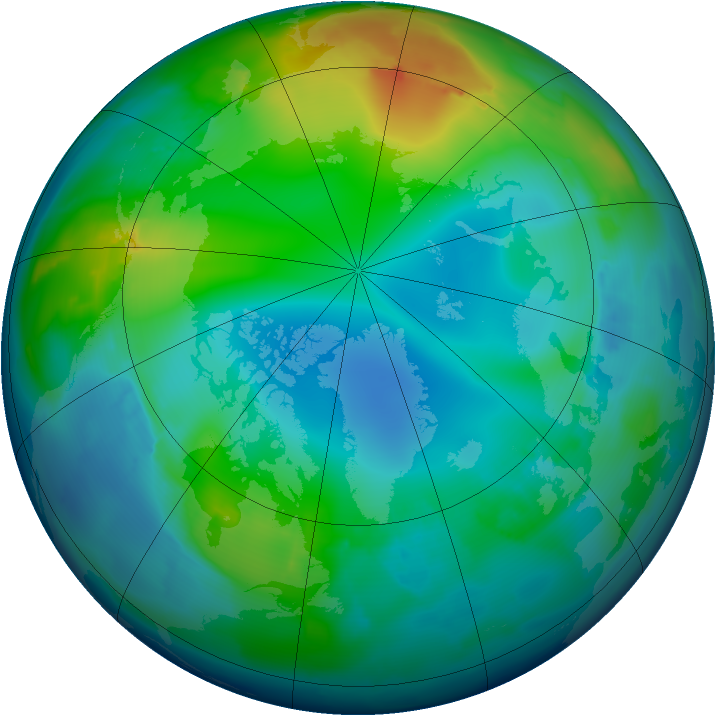 Arctic ozone map for 29 November 2012